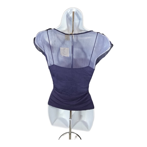 Moth Anthropoligie Silk and Modal Blouse, Navy Size Med NWT - Picture 4 of 5